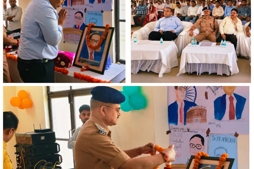 Kasganj news डीएम व एसपी ने बाबा साहब के चित्र पर माल्यार्पण कर उन्हें भावभीनी श्रद्धांजलि अर्पित की।