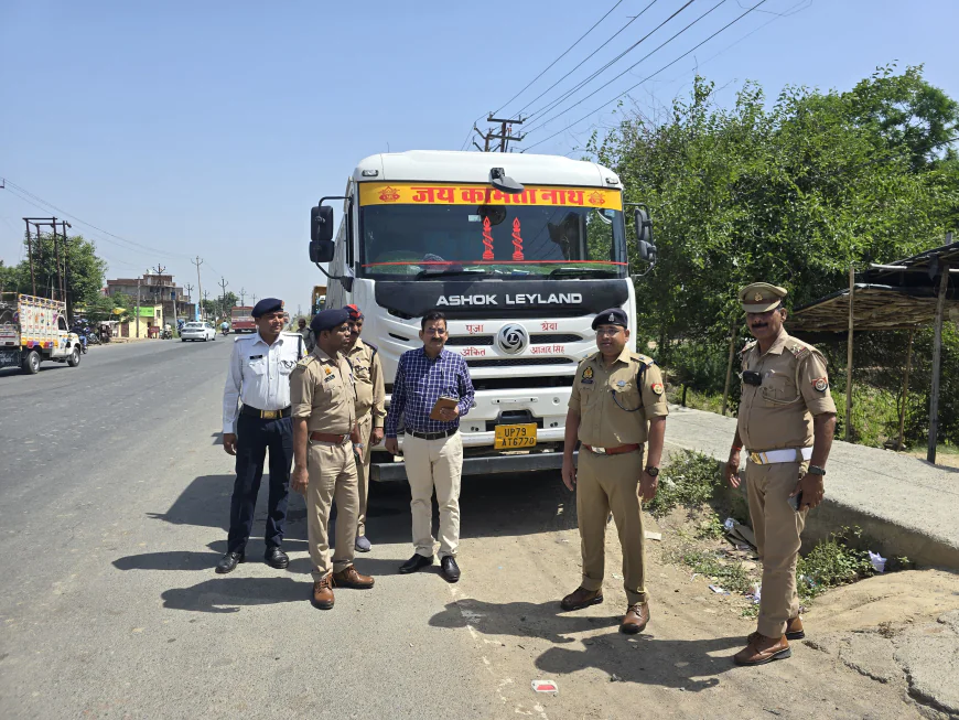 ओवरलोड वाहनों पर बड़ी कार्रवाई: 3 ट्रक सीज, 1.01 लाख रुपये का जुर्माना