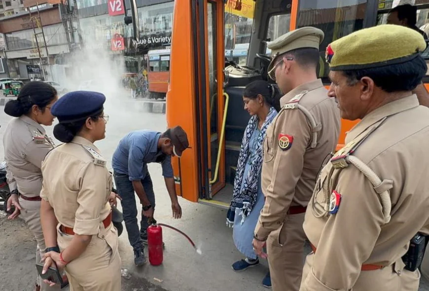 बसों में आग की घटनाओं को रोकने के लिए यातायात पुलिस का विशेष अभियान