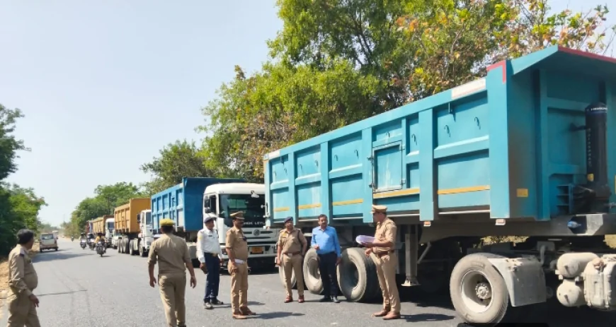 अवैध खनन और ओवरलोडिंग पर चला विशेष अभियान, दो ट्रक सीज