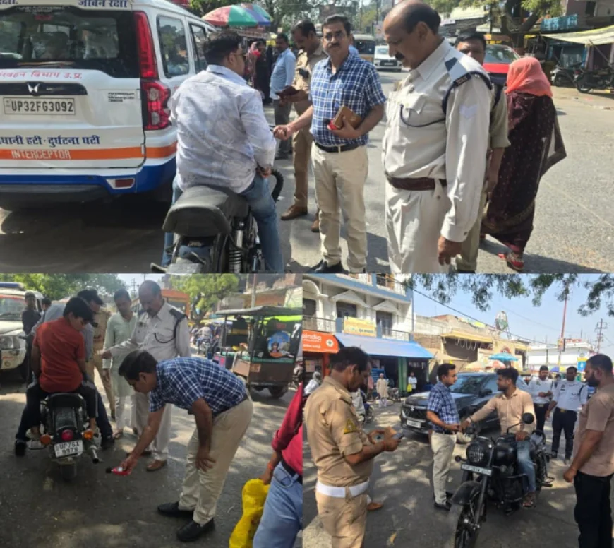 बुलेट के मोडिफाइड साइलेंसर पर चला प्रशासन का डंडा, लगाया भरी जुर्माना