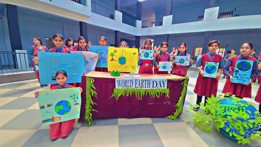 विश्व पृथ्वी दिवस पर छात्राओं ने मॉडल और पोस्टर बनाकर दिया पर्यावरण संरक्षण का संदेश