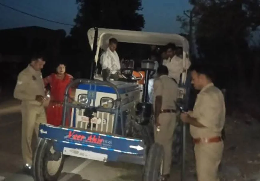 पुलिस ने 1 KM पीछा कर पकड़ा भागता ट्रैक्टर, नियम तोड़ने वालों में मचा हड़कंप
