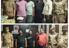 Kasganj News : अमाँपुर में जुआ-सट्टा पर पुलिस की कार्रवाई, 8 गिरफ्तार