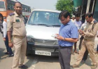 Kasganj news कासगंज में स्कूली वाहनों पर सख्ती, 7 का चालान, 3 वाहन सीज।