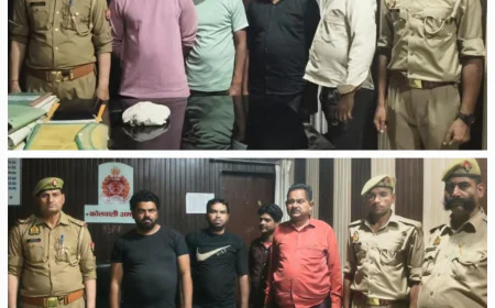 Kasganj News : अमाँपुर में जुआ-सट्टा पर पुलिस की कार्रवाई, 8 गिरफ्तार