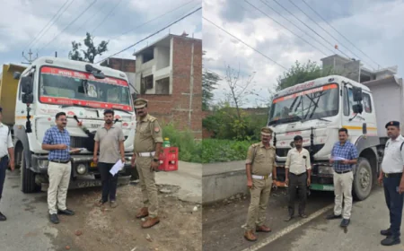 तेज आवाज वाले वाहनों पर सख्त कार्रवाई, 8 ट्रक सीज, ₹2.01 लाख का जुर्माना