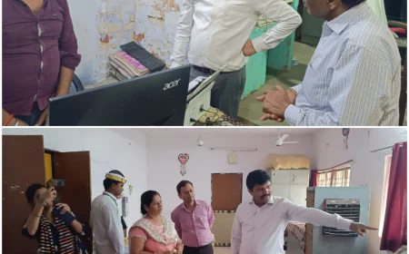 अलीगंज  में डीएम ने किया सहायक निबंधन कार्यालय एवं कस्तूरबा गांधी बालिका विद्यालय का औचक निरीक्षण