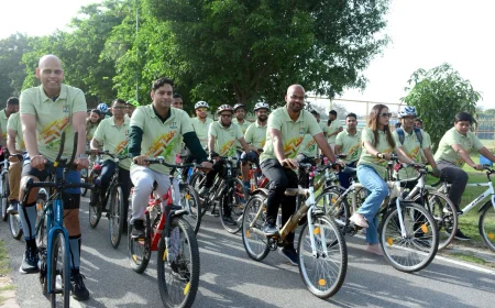 कॉमनवेल्थ गेम्स-थीम्ड संडे ऑन साइकल इवेंट का आयोजन SAI NSRC लखनऊ द्वारा 24 मई, 2026 को