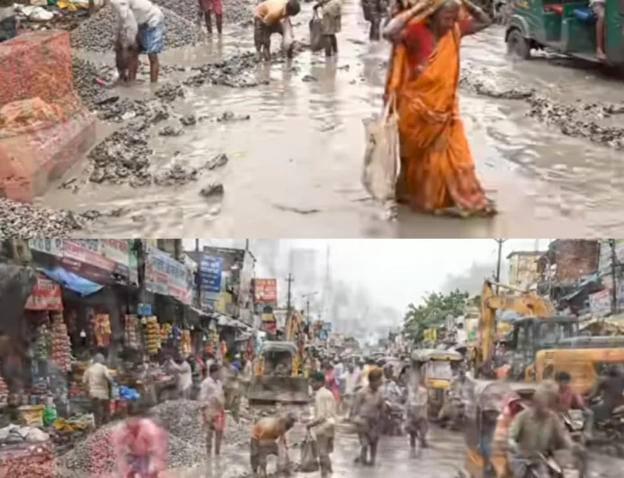 राजेपुर मुख्य मार्ग बना परेशानी का कारण, अधूरे सड़क निर्माण और बारिश ने बढ़ाई मुसीबत