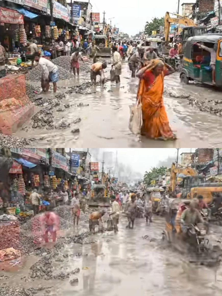 राजेपुर मुख्य मार्ग बना परेशानी का कारण, अधूरे सड़क निर्माण और बारिश ने बढ़ाई मुसीबत