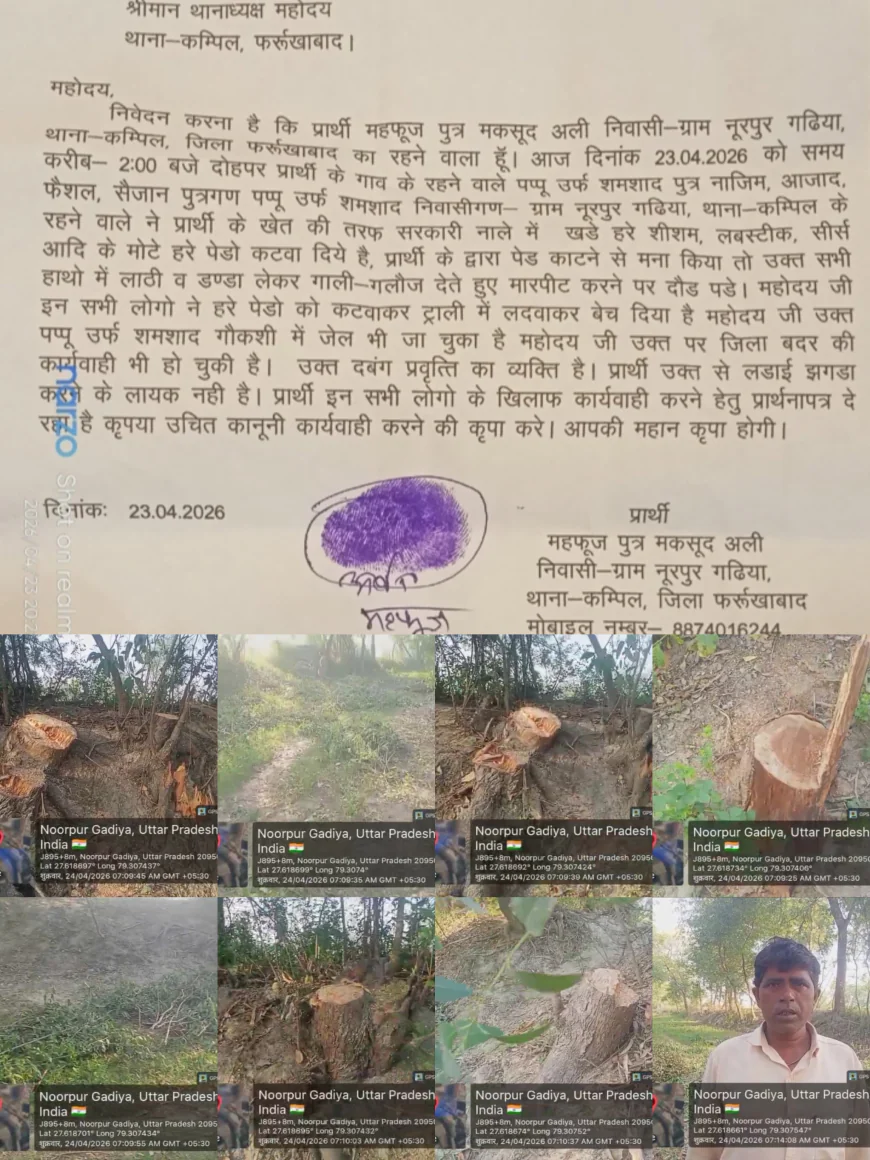 फर्रुखाबाद में हरे पेड़ों की अवैध कटाई, वन विभाग की भूमिका पर उठे सवाल