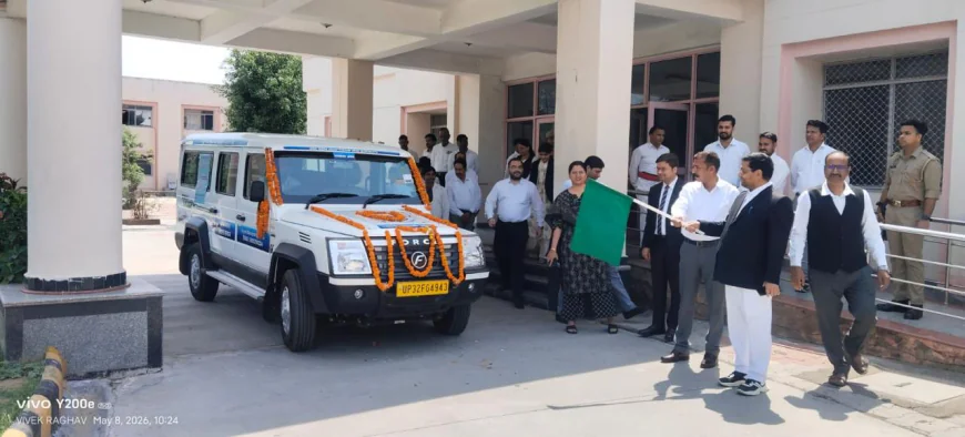 Kasganj news राष्ट्रीय लोक अदालत के प्रचार-प्रसार हेतु वाहन को मा0 जनपद न्यायाधीश/अध्यक्ष, जिला विधिक सेवा प्राधिकरण, कासगंज द्वारा हरी झंड़ी दिखाकर रवाना