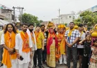 Kasganj news अमापुर शीतला माता मंदिर पर ध्वज स्थापना संग नौ दिवसीय श्रीराम कथा महोत्सव का आयोजन प्रारम्भ 