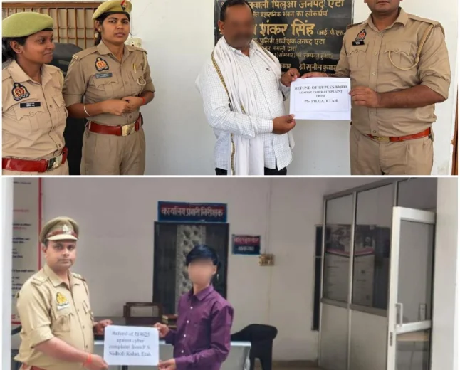पुलिस ने साइबर ठगी के शिकार दो पीड़ितों को लौटाए 94,625 रुपये