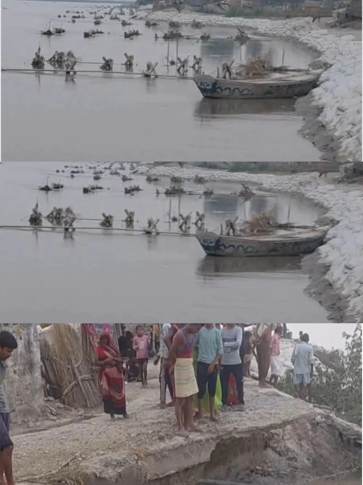 गंगा की कटान से मड़ैया गांव में बढ़ा खतरा, दो मकान नदी में समाए
