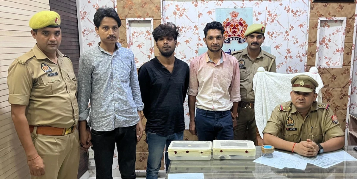 एटा में तीन युवक अवैध तमंचे व कारतूस के साथ गिरफ्तार