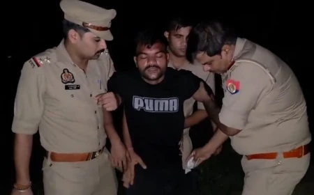 Etah News : पुलिस मुठभेड़ में लुटेरा पैर में गोली लगने से घायल, अवैध तमंचा, चोरी की बाइक व लूट का सामान बरामद