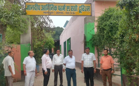 प्रगतिशील किसान के मॉडल फार्म का मुख्य विकास अधिकारी ने किया निरीक्षण