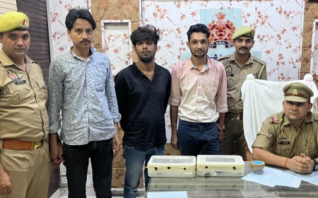 एटा में तीन युवक अवैध तमंचे व कारतूस के साथ गिरफ्तार