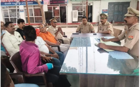 Kasganj news गंजडुंडवारा में कांवड़ यात्रा को लेकर शांति समिति की बैठकः पुलिस ने सुरक्षा व्यवस्था और रूट डायवर्जन को लेकर दिए निर्देश 