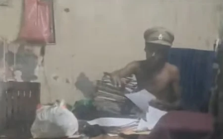 दरोगा की टोपी पहन शराबी बना चौकी इंचार्ज, सरकारी फाइलें खंगालीं, पुलिस चौकी में मचाया उत्पात