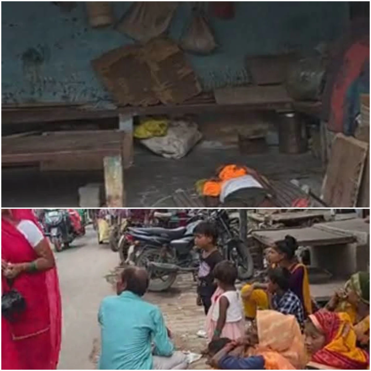 यात्रियों का प्रतीक्षालय बना बाबा का डेरा, सड़क किनारे बसों का इंतजार कर रहे यात्री