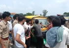 ई-बाइक की टक्कर से ग्रामीण की मौत, परिजनों ने टेंपो में की तोड़फोड़