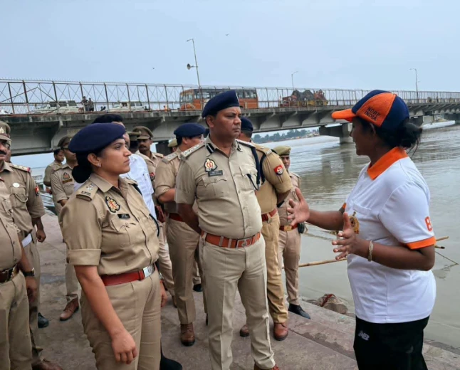 पांचालघाट पर पुलिस का ‘ऑपरेशन सुरक्षा’: डीआईजी-एसपी ने परखी व्यवस्था