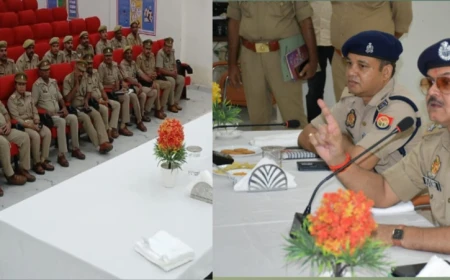 Kasganj news कासगंज पुलिस द्वारा एन्टी रोमियों टीमों के साथ की गयी समीक्षा गोष्ठी  