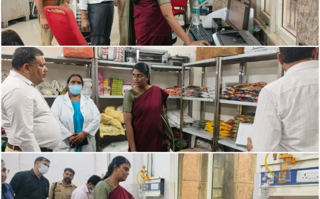 एटा: जिलाधिकारी एम. अरुन्मोली ने मेडिकल कॉलेज का किया औचक निरीक्षण