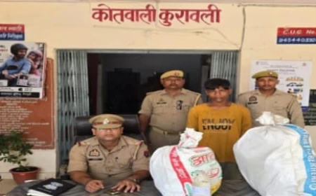 कुरावली थाना क्षेत्र में अवैध कच्ची शराब के साथ एक आरोपी गिरफ्तार, भट्ठी और उपकरण बरामद