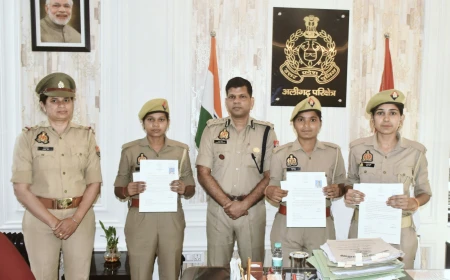 महिला पुलिसकर्मियों ने ऑनलाइन परीक्षा में लहराया परचम