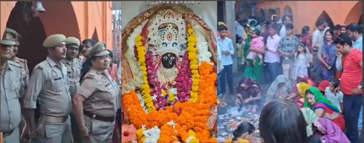 मैनपुरी शीतला माता धाम: शारदीय नवरात्रि पर उमड़ी भक्तों की भारी भीड़