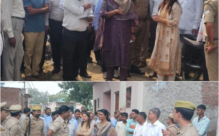 एटा: संक्रामक रोगों की रोकथाम हेतु जिलाधिकारी ने गांव का किया निरीक्षण
