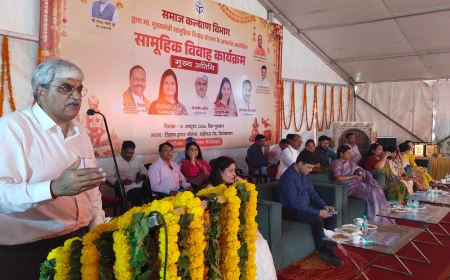 फिरोजाबाद/मुख्यमंत्री सामूहिक विवाह योजना के अंतर्गत 196 जोड़ों का विवाह संपन्न, जनप्रतिनिधियों ने नवदंपतियों को दी शुभकामनाएं